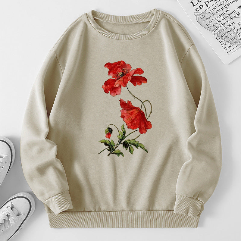 Damen Sweatshirt mit floralem Design und bequemer Passform