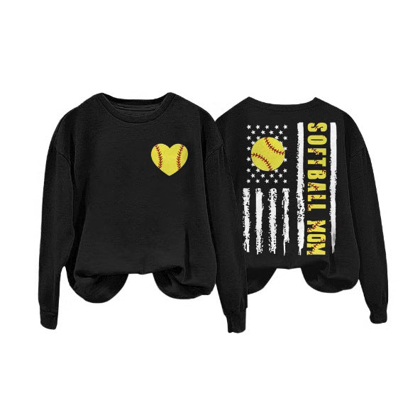 Damen Sweatshirt mit kreativem Softball-Design