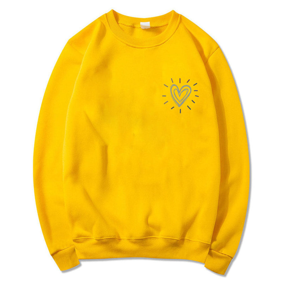 Damen Oversized Sweatshirt mit niedlichem Herzmotiv und lässigem Schnitt