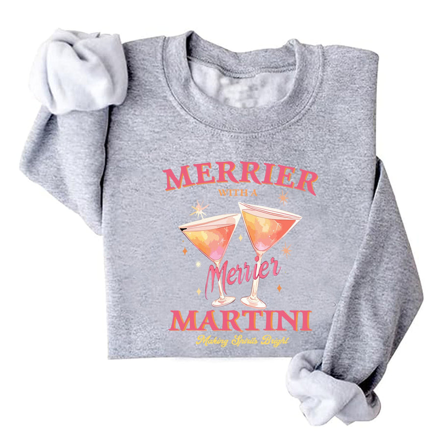 Damen Sweatshirt mit kreativem Cocktailmotiv und lässigem Schnitt