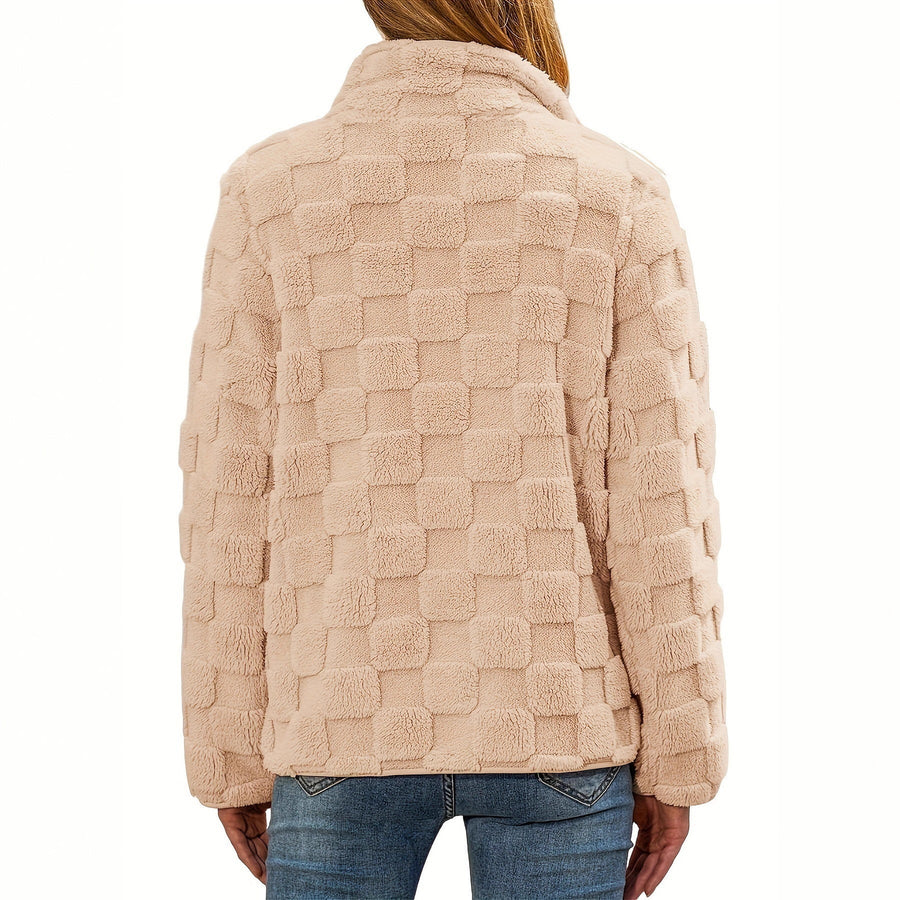 Damen Fleecejacke mit strukturiertem Design und seitlichen Eingrifftaschen