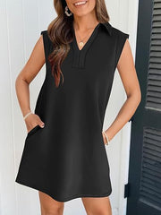 Damen Polo-Kleid mit Taschen und modernem Schnitt Heidi-Mode
