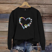 Damen Sweatshirt mit floralem Herzdesign und bequemer Passform
