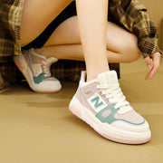 Damen Sportliche High-Top Sneakers mit modischem Design und atmungsaktiver Oberflächenstruktur