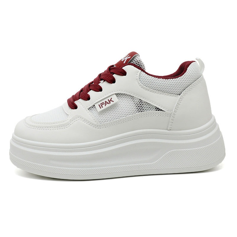 Damen modische Plateau-Sneaker mit atmungsaktivem Obermaterial und dämpfender Laufsohle
