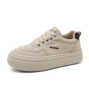 Damen modische Plateau-Sneaker mit atmungsaktiver Oberflächenstruktur und dämpfender Sohle