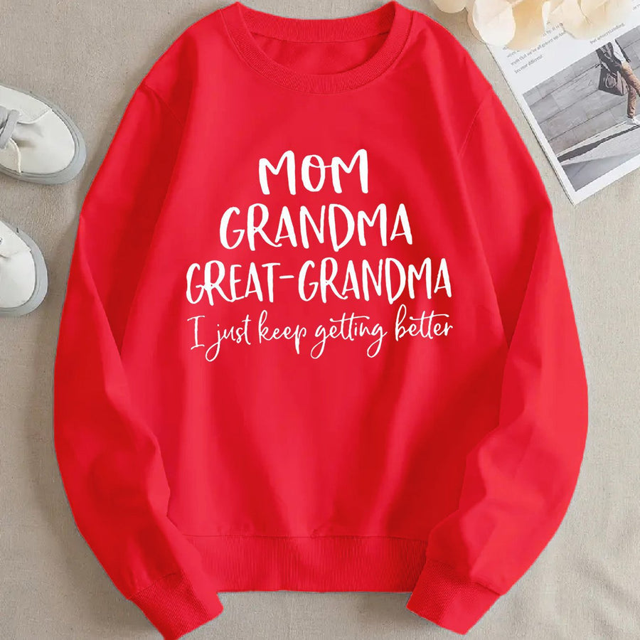 Damen Sweatshirt mit kreativem Familienaufdruck und bequemer Passform