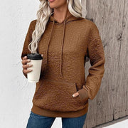 Damen Kapuzenpullover mit floralen Prägungen und großzügiger Passform