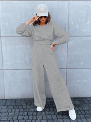 Damen lässiger Jumpsuit mit weitem Bein und praktischer Kapuze