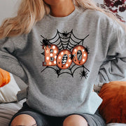 Damen Sweatshirt mit kreativem Halloween-Spinnennetzdesign