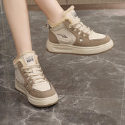 Damen modische High-Top Sneakers mit kuscheligem Fleecefutter und rutschfester Sohle