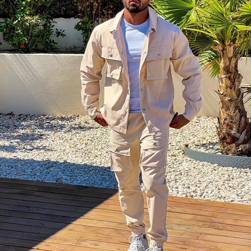 Herren lässiger Cargo-Set mit praktischen Taschen Aliams
