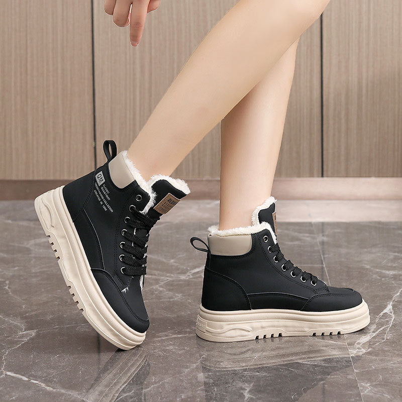 Damen High-Top Sneakers mit warmem Fleece-Futter und rutschfester Laufsohle