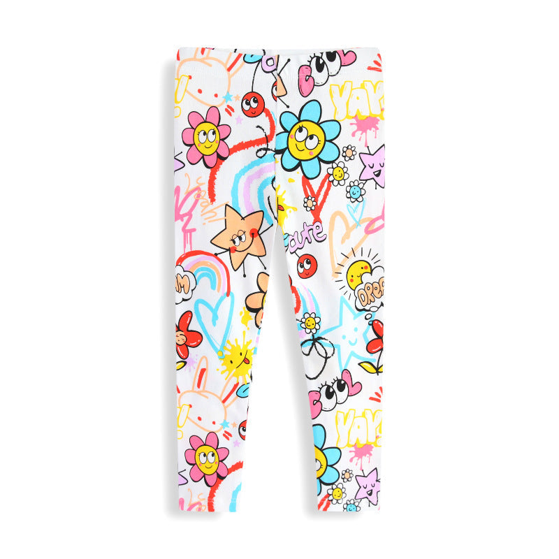 Mädchen Leggings mit buntem Frühlingsdesign Drune