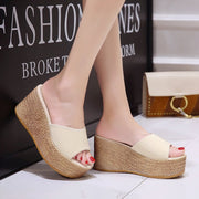Damen Wedge-Pantoletten mit weichem Obermaterial und bequemer Sohle Heidi-Mode