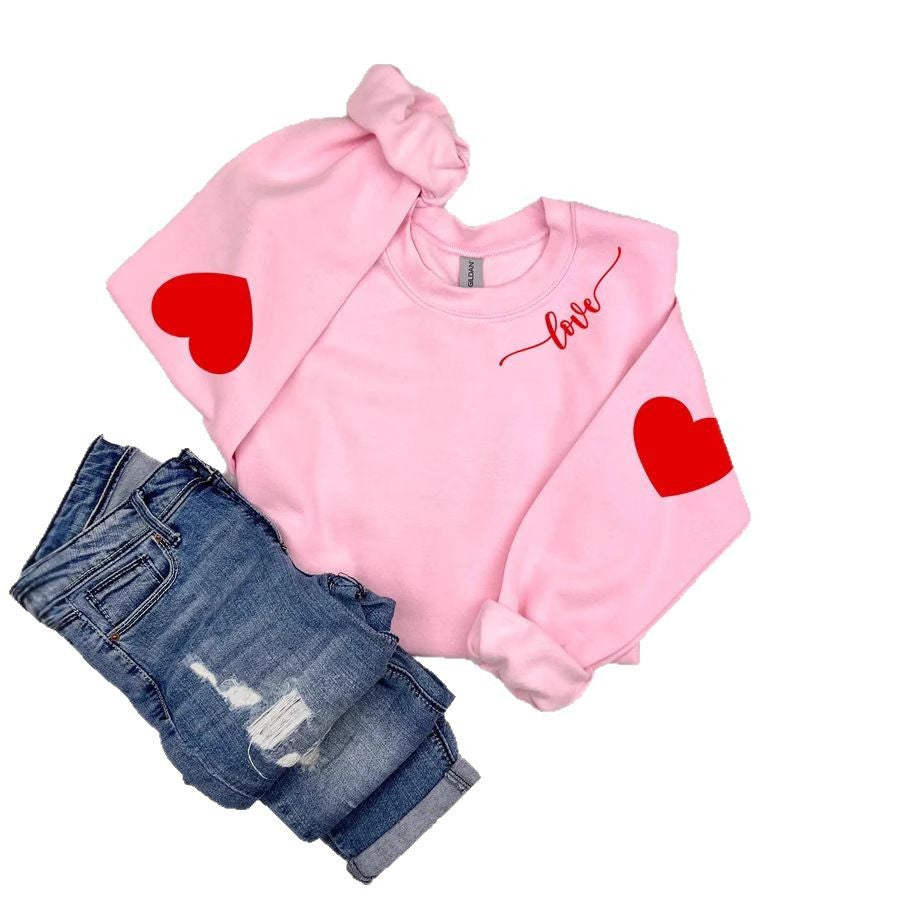 Damen Sweatshirt mit Herzen-Design und lässigem Schnitt