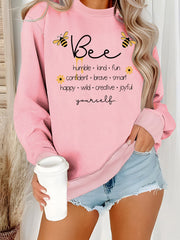 Damen Sweatshirt mit inspirierendem Bienenmotiv und positiven Affirmationen