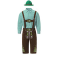 82349 Grün Langarm-Oberteil + Braun Latzhose + Grüner Mütze
