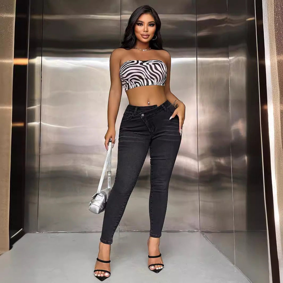 Damen High-Waist Skinny-Jeans