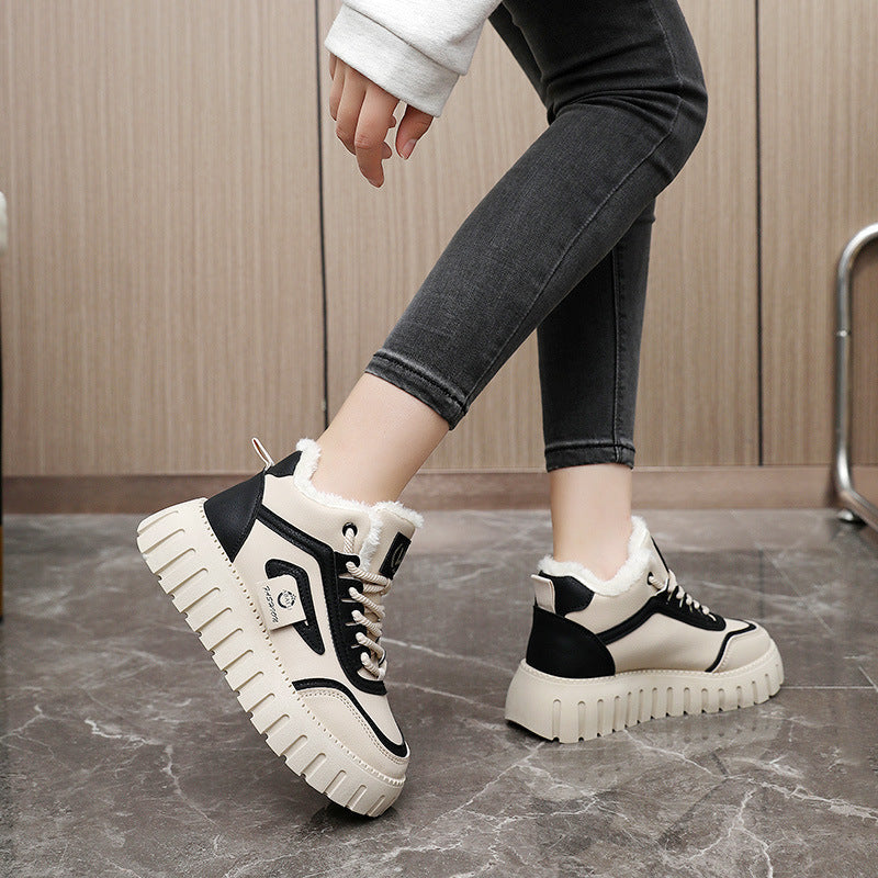 Damen Sportliche High-Top Sneakers mit gefüttertem Innenfutter und rutschfester Laufsohle