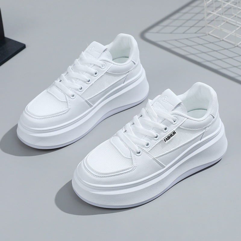Damen modische Plateau Sneakers mit atmungsaktivem Netzmaterial und schockabsorbierender Sohle