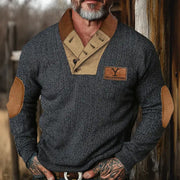 Herren vielseitiger Baumwollpullover mit strukturiertem Kragen Aliams