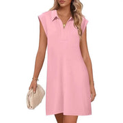 Damen Polo-Kleid mit Taschen und modernem Schnitt Heidi-Mode