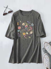 Damen lässiges Sommerblusenshirt mit floralem Druck