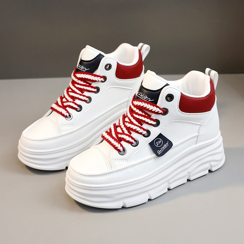 Damen Plattform Sneakers mit trendigem Farbdesign und extrakompakter Sohle