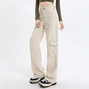 Damen Cargo-Jeans mit hoher Taille und praktischen Taschen
