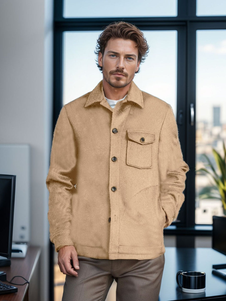 Herren elegante Wolljacke mit praktischen Taschen Aliams