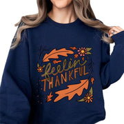 Damen Sweatshirt mit buntem Herbstmotiv und inspirierendem Schriftzug