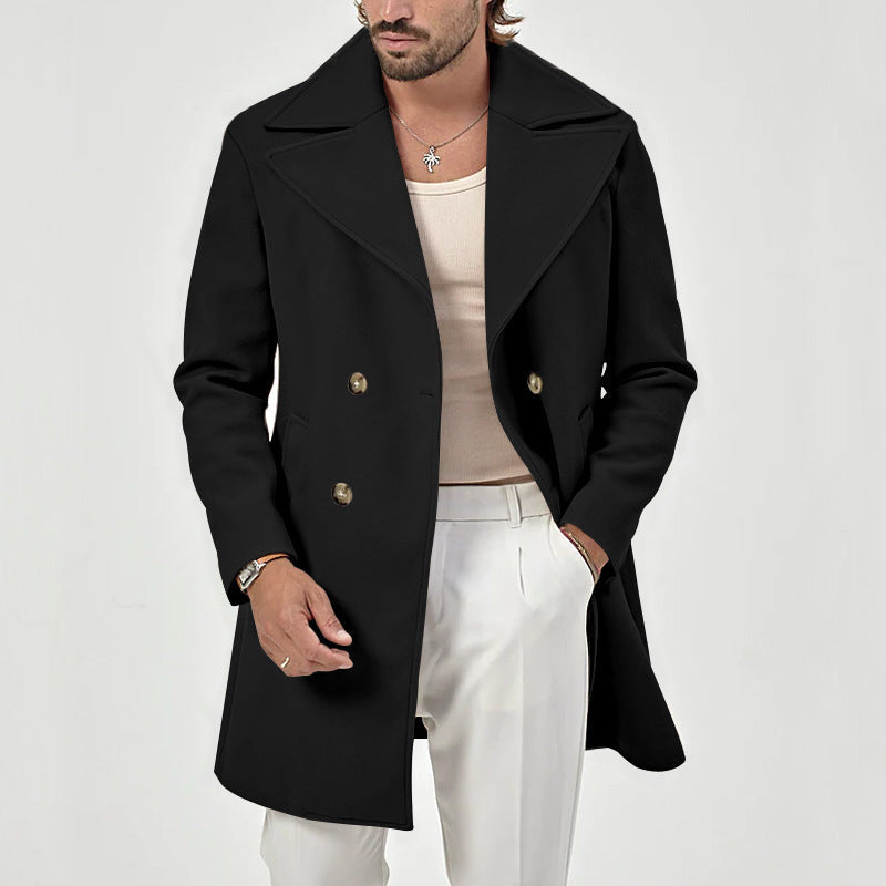 Herren eleganter Doppeltknopf-Mantel Aliams