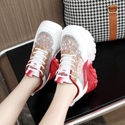 Damen modische Chunky Sneakers mit Sparkle-Akzenten und bequemer Sohle