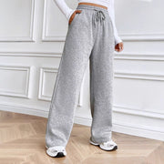 Damen bequeme Freizeithose mit weitem Schnitt und elastischem Bund
