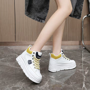 Damen Plattform Sneakers mit trendigem Farbdesign und extrakompakter Sohle