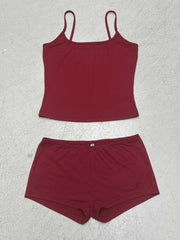 Damen Unterwäsche-Set mit Spaghettiträgern und bequemen Shorts Drune
