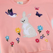 Mädchen Sweatshirt mit Tüllrock und tierischer Applikation Drune