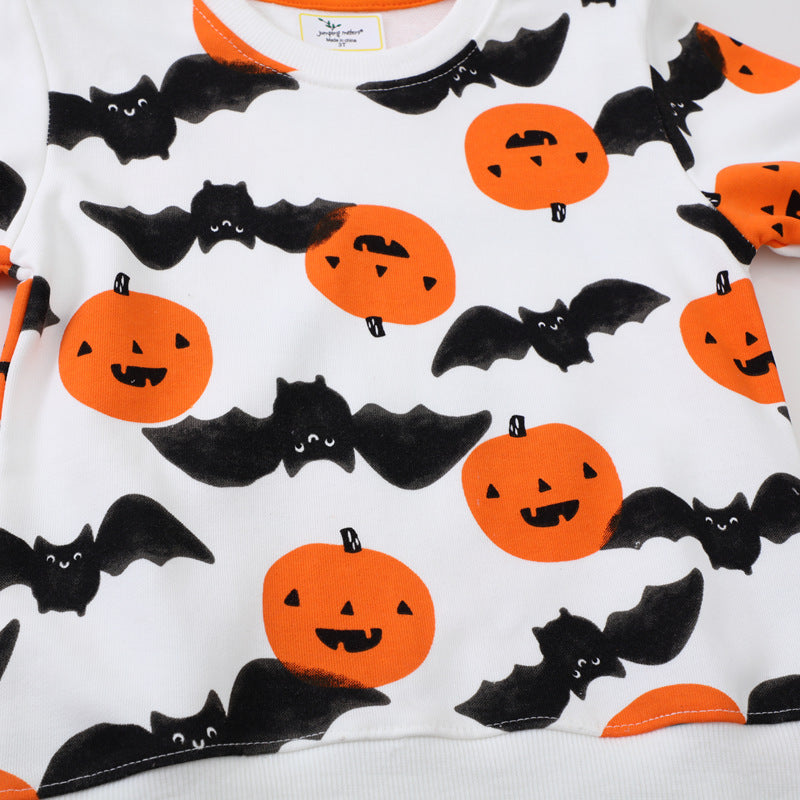 Mädchen Sweatshirt mit niedlichem Halloween-Motiv Drune