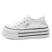 Damen Premium Plateau Sneakers mit atmungsaktivem Obermaterial
