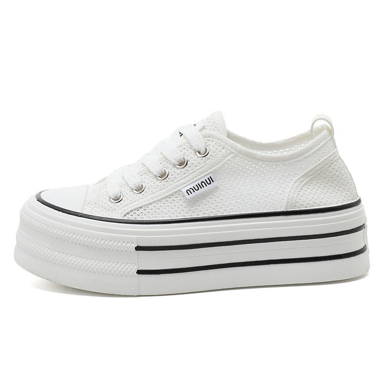 Damen Premium Plateau Sneakers mit atmungsaktivem Obermaterial