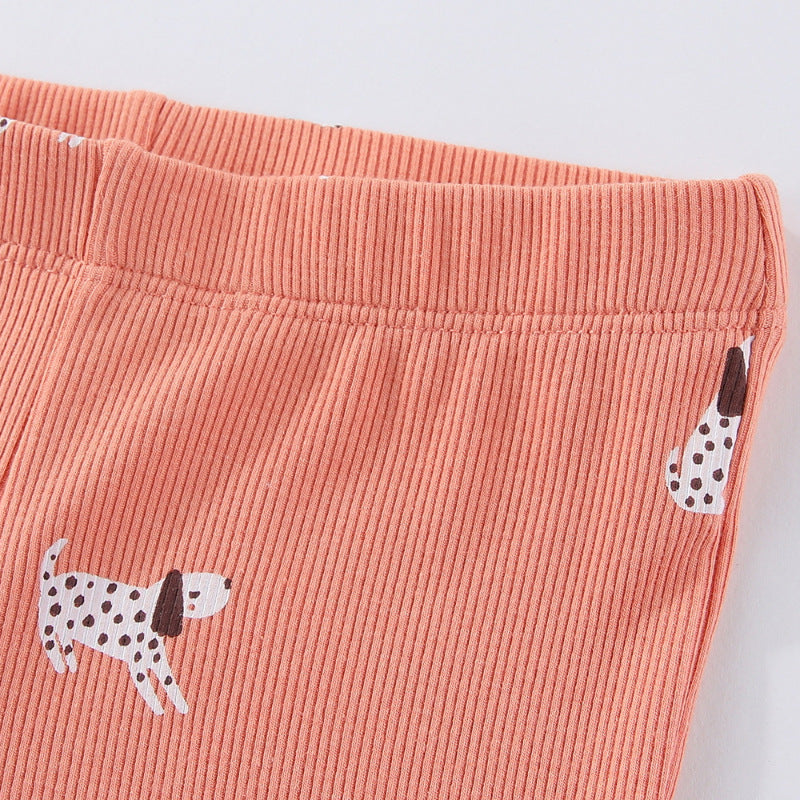 Mädchen Leggings mit fröhlichem Hunde-Muster Drune