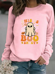 Damen Sweatshirt mit herbstlichem Geist-Print und lässigem Schnitt