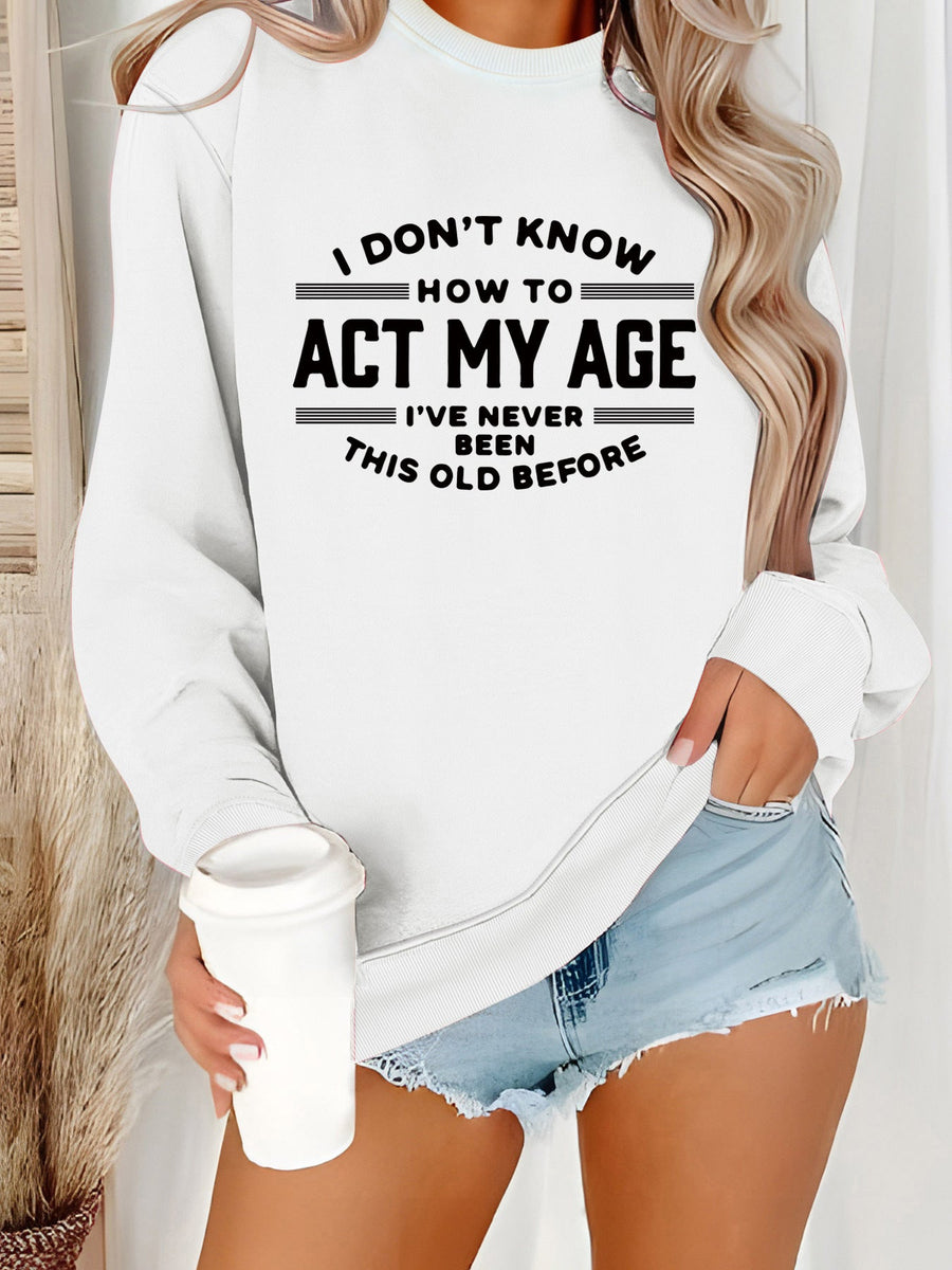 Damen Sweatshirt mit humorvollem Aufdruck und lässigem Schnitt