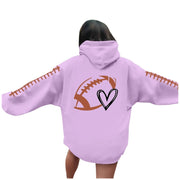 Damen Kapuzenpullover mit kreative Football-Motiv und lässigen Schnitt