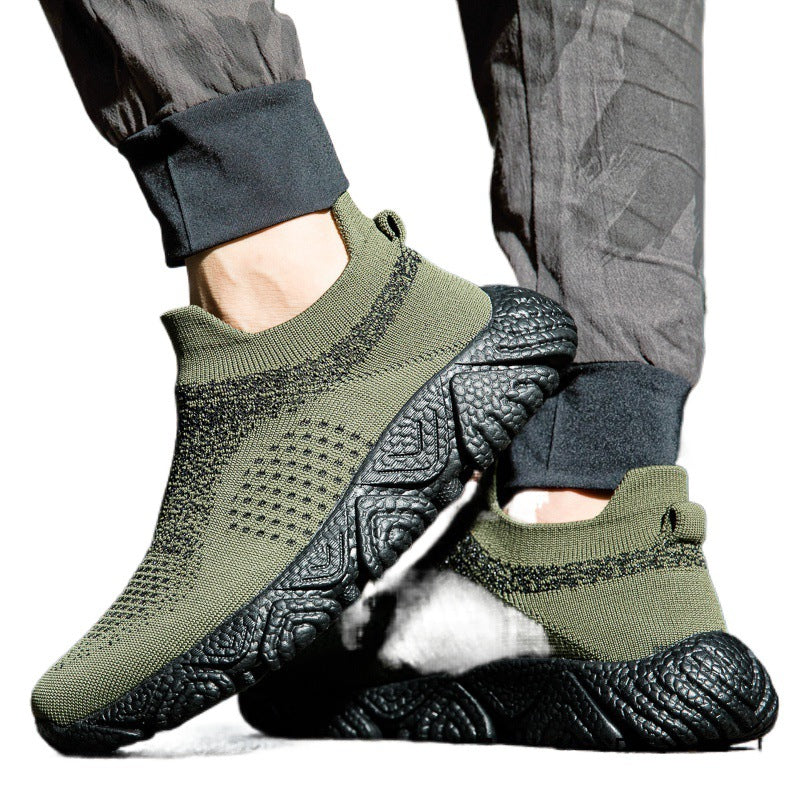 Damen Strick-Sneaker mit hohem Kragen und rutschfester Sohle