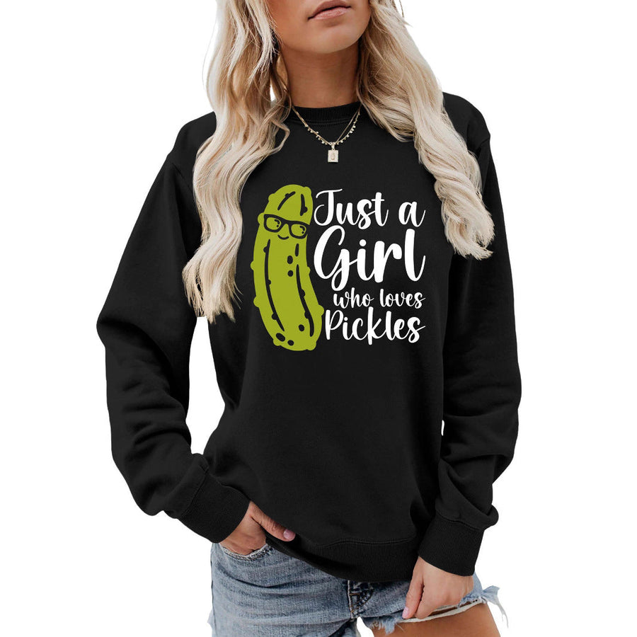 Damen Sweatshirt mit humorvollem Gurkenmotiv und lässigem Schnitt
