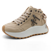 Damen High-Top Sneakers mit modischen Reißverschlussdetails und dämpfender Laufsohle