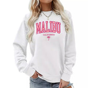 Damen Sweatshirt mit beschwingtem Malibu Schriftzug und lässigem Schnitt