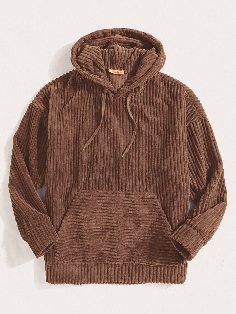Damen gemütlicher Kapuzenpullover im modernen Rippdesign